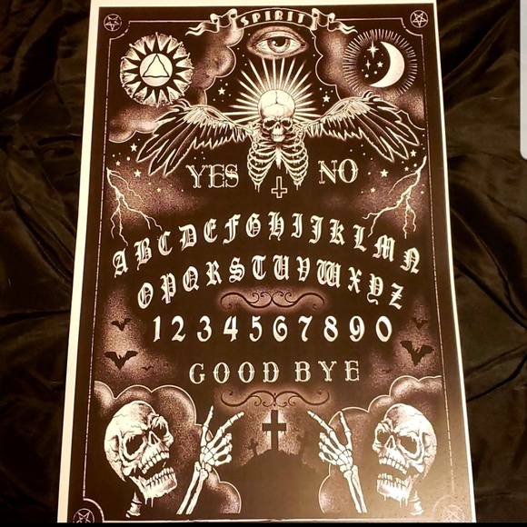 Too Fast Ouija Skeleton Sun Spirit Board 11"x17" Tattoo Art Lithograph Art Print - Picture 1 of 5
